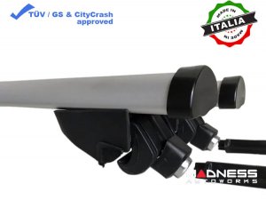 Alfa Romeo Stelvio Roof Rack Cross Bars - for models w/ factory roof rails - Silver - StarLock - 2018-2025 Alfa Romeo Stelvio Roof Rack Cross Bars - for models w/ factory roof rails - Silver - StarLock - 2018-2025